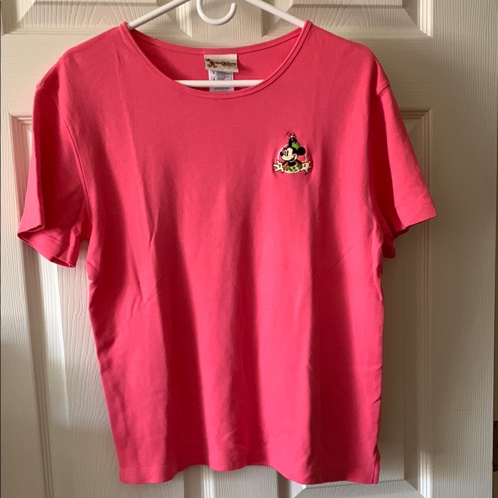Orange T-Shirt with Embroidered Minnie Mouse Character